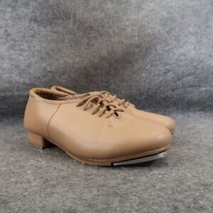 Balera Shoes Womens 5 Dance Tap Oxford Low Classic Lace Up PU Leather Brown Tan